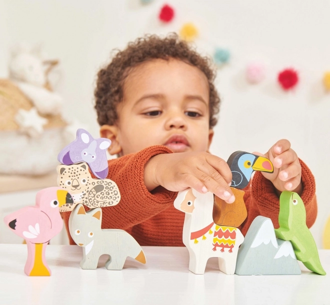 Tour d'équilibre La Toy Van Petilou - animaux du zoo