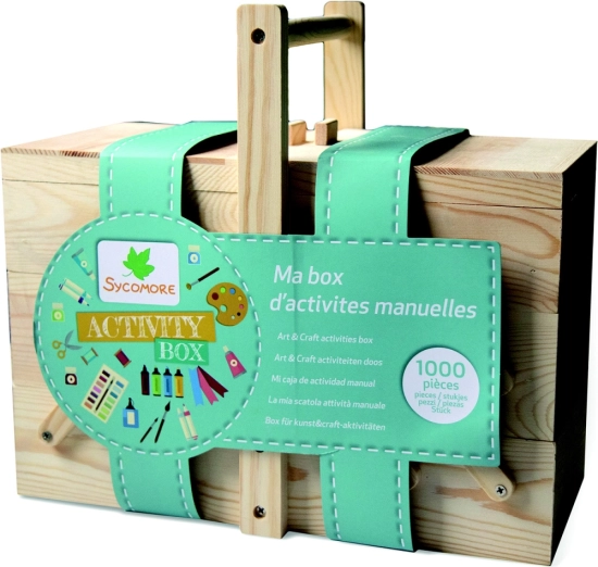 Mallette d’art créatif en bois à étages pour enfants – set de 1000 pièces