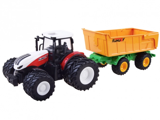 Tracteur télécommandé avec roues en caoutchouc + remorque RC0601