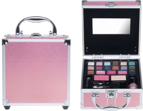 Mini mallette cosmétique rose avec set de maquillage