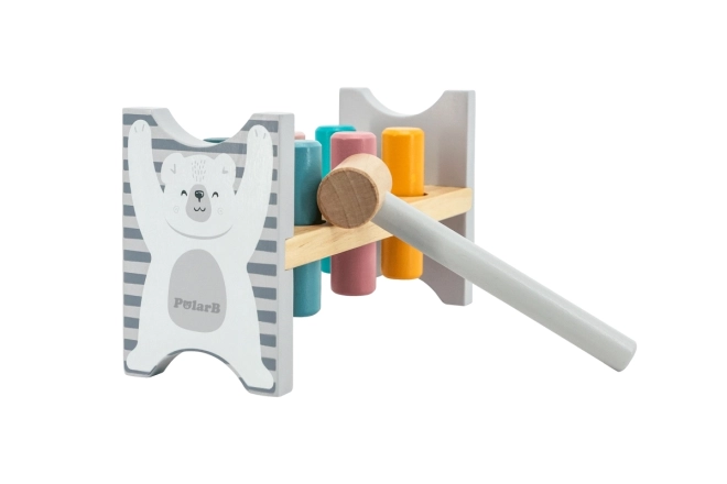 VIGA PolarB Banc en bois avec marteau – Jouet Montessori