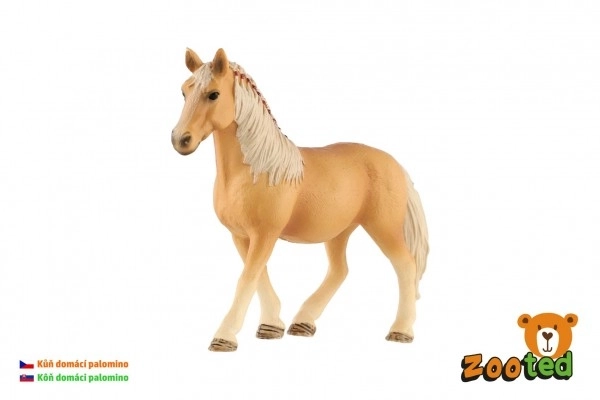 Cheval domestique palomino zooted en plastique 13cm dans un sachet
