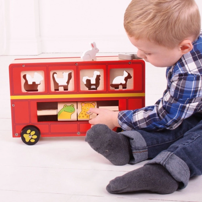 Autobus en bois avec animaux Bigjigs