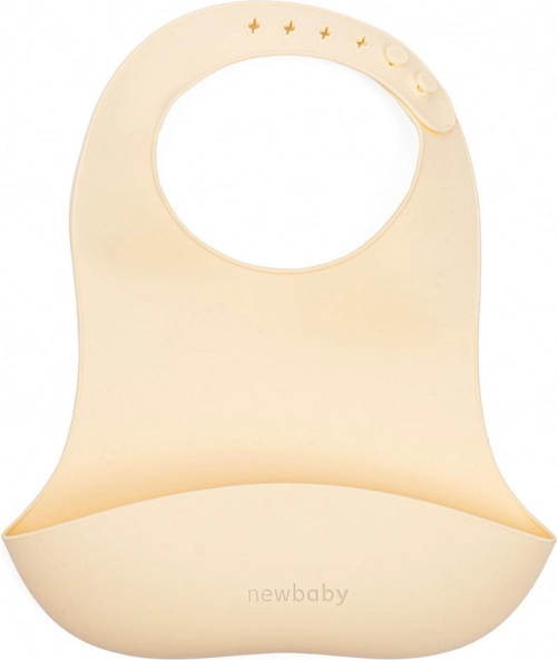 Bavoir en silicone New Baby beige 28 cm