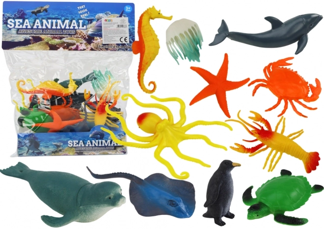 Ensemble de figurines sous-marines d'animaux marins, 12 pièces