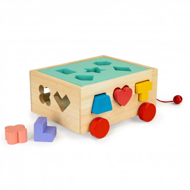 Chariot en bois de tri de formes avec blocs - bloc éducatif pour enfants