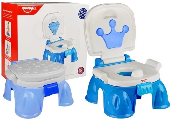 Petit pot bleu avec couronne pour enfant