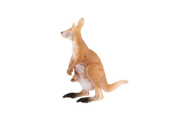 Grand kangourou avec son petit en plastique zooted 11cm dans un sac