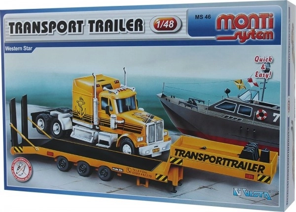 Jeu de construction Monti System MS 46 Remorque de Transport Western Star 1:48 en boîte 32x20,5x7,5cm