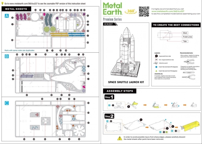 Kit de Lancement de la Navette Spatiale METAL EARTH 3D (ICONX)