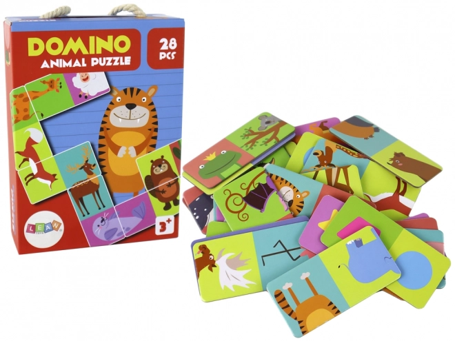 Jeu de puzzle Domino réversible Animaux - 28 pièces