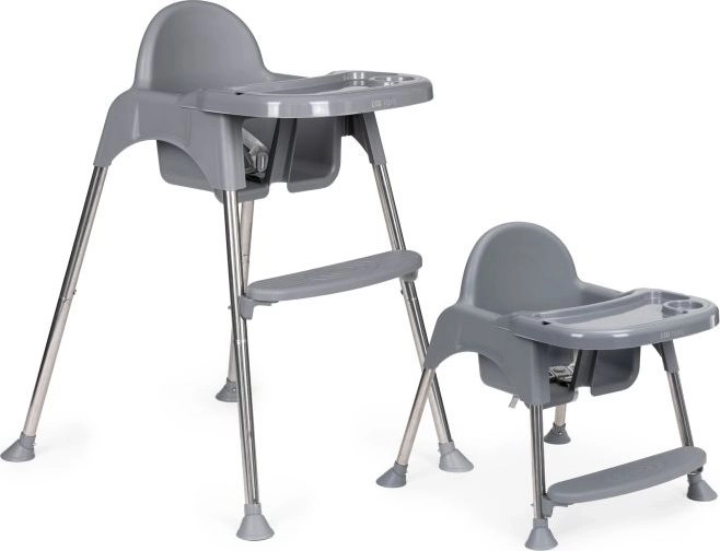 ECOTOYS Chaise haute 2-en-1 grise