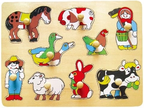 Puzzle d’encastrement en bois Ferme