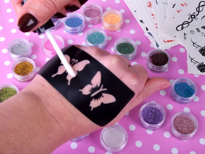 Grande trousse de tatouages pailletés pour enfants