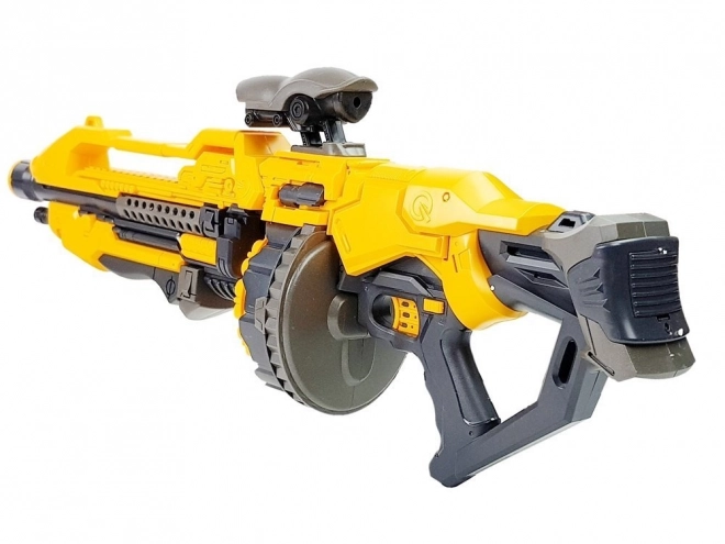 Pistolet en mousse électrique pour enfants avec chargeur rotatif - jaune
