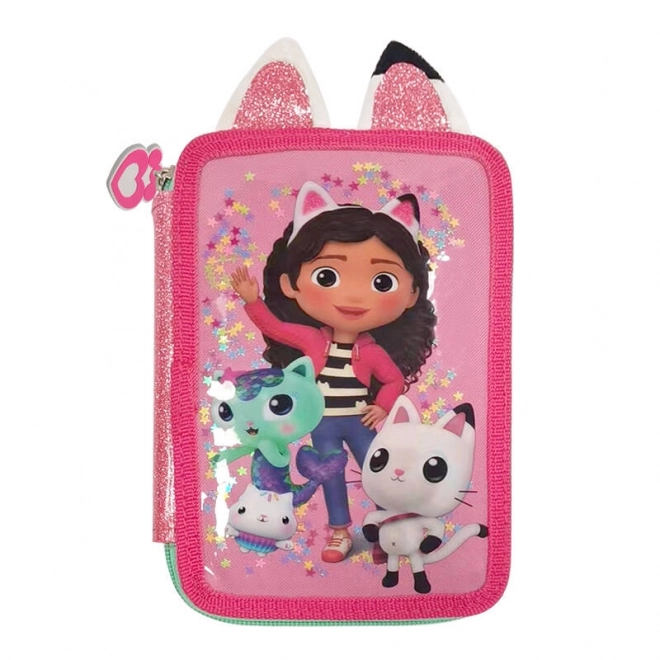Trousse scolaire à deux compartiments GABBY'S DOLLHOUSE avec équipement