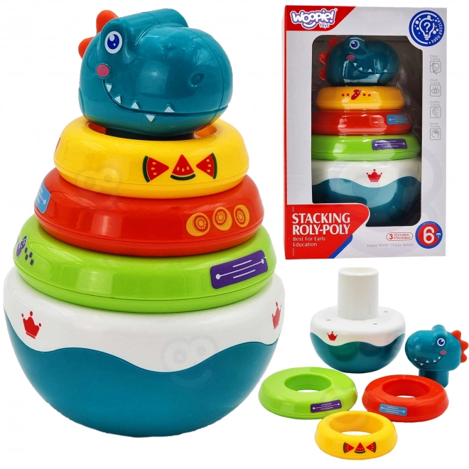 Woopie Jouet sensoriel pour bébés Dino empilage
