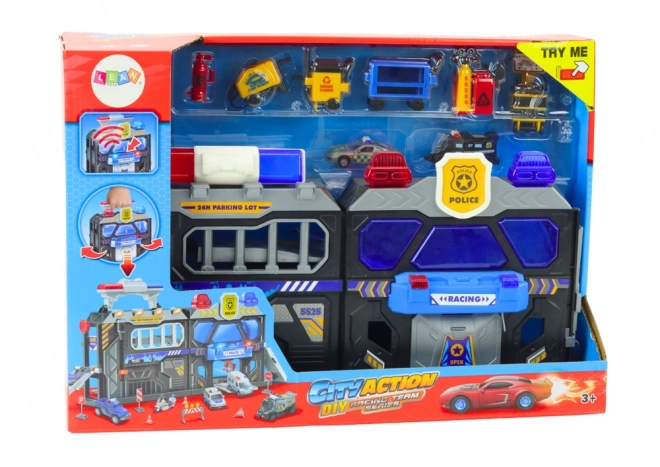 Station de police pliable avec lumières et sons
