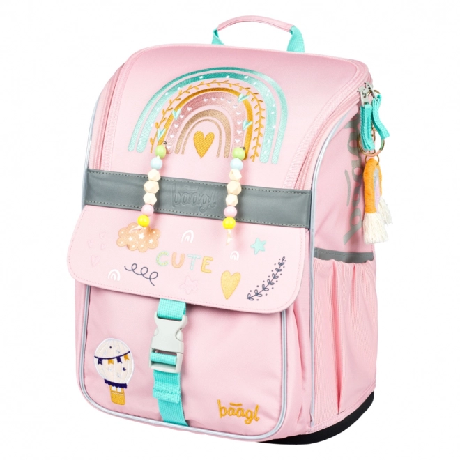 BAAGL Cartable Zippy Arc-en-ciel Rose