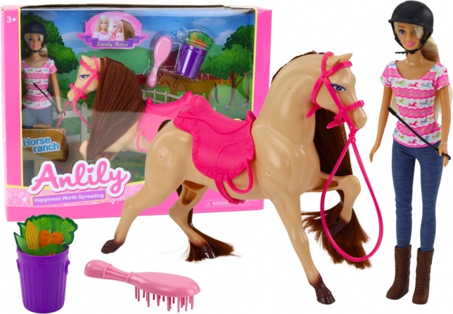 Set de jeu avec poupée Anlily Jockey et cheval