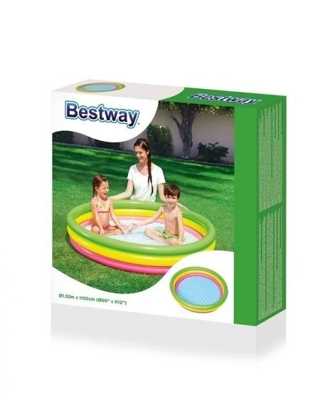 Piscine pour enfants gonflable colorée 152x30cm en boîte 30x24x7cm 2+