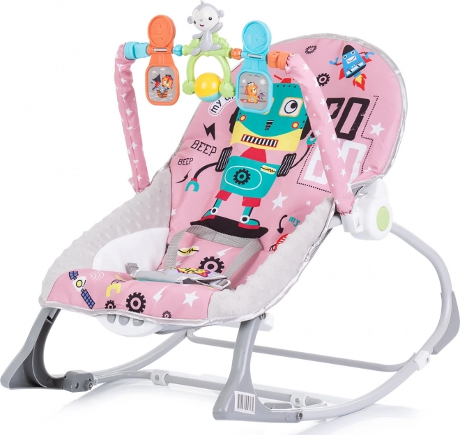 CHIPOLINO Transat bébé vibrant 2-en-1 Baby Spa Rose