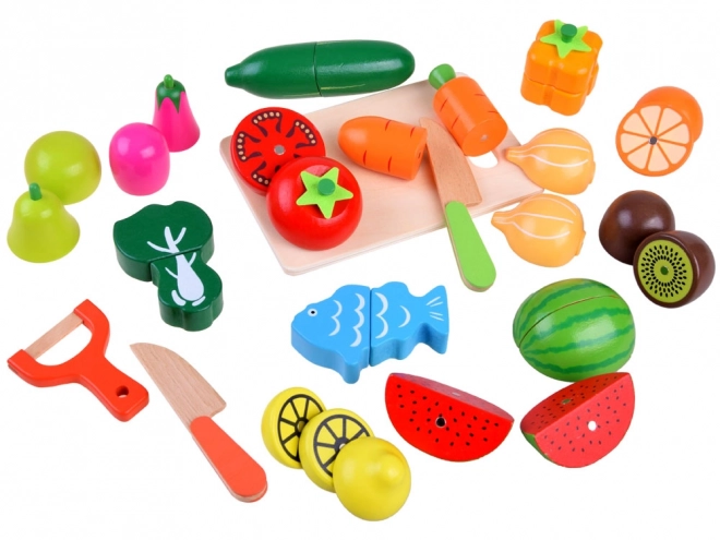 Grande boîte magnétique en bois pour couper les légumes et fruits ZA4121