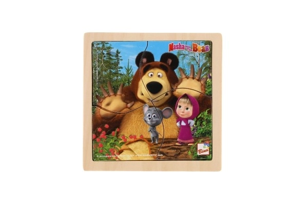 Puzzle en bois avec souris Masha et l'Ours 15cm