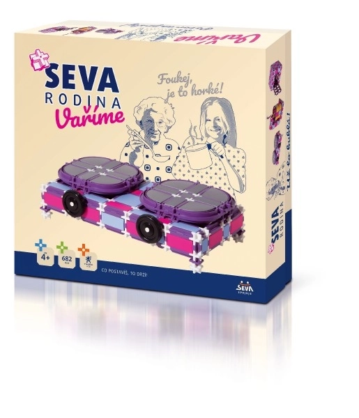 Kit de construction SEVA FAMILLE Nous cuisinons cuisinière + robot + micro-ondes plastique 682 pièces dans une boîte 35x33x8,5cm