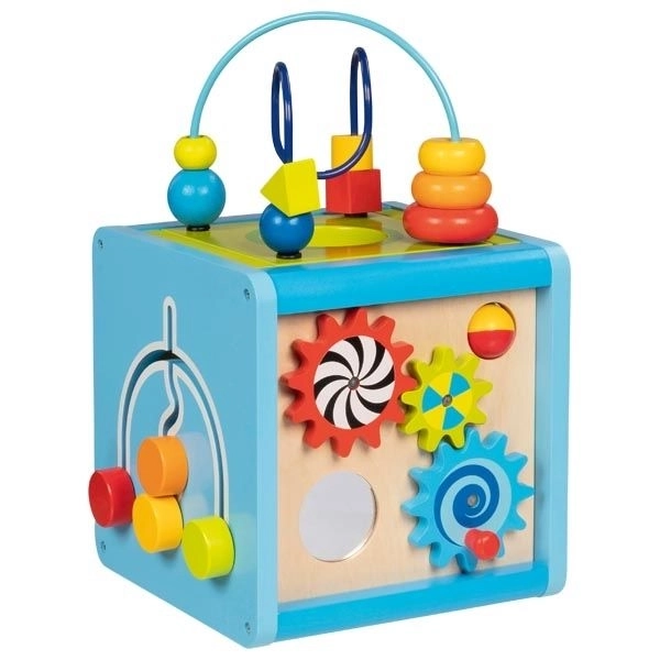 Cube en bois motorique pour enfants 5 en 1