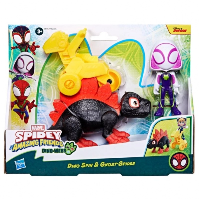 Spider-man spidey et ses amis incroyables figurine avec dinosaure et accessoires