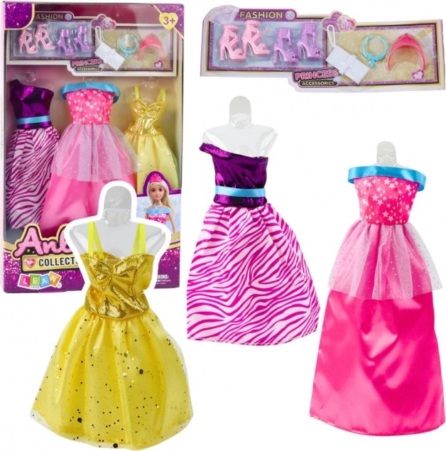 Ensemble de robes et accessoires pour poupées Anlili – 8 pièces