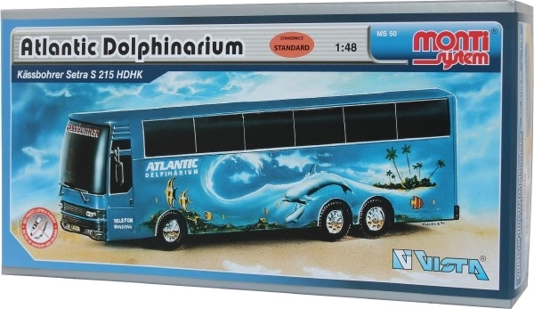 Jeu de construction Monti System MS 50 Atlantic Dolphinarium Bus 1:48 en boîte 31,5x16,5x7,5cm