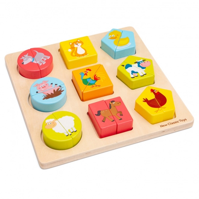 Puzzle en bois à encastrer Formes et Animaux