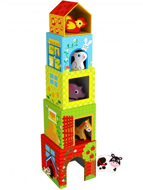 Woopie puzzle de ferme verte avec blocs et figurines