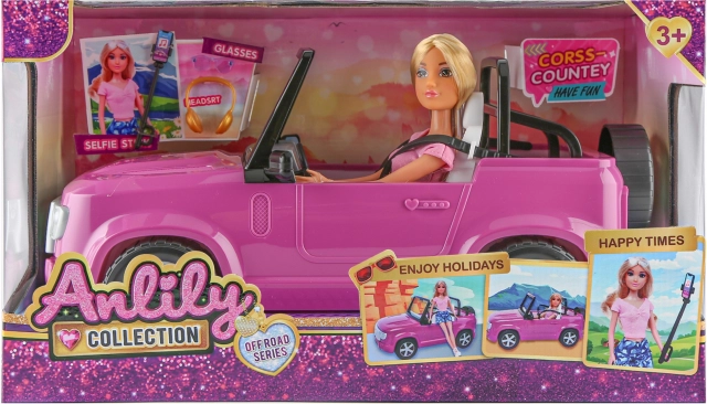 Poupée avec voiture 30 cm