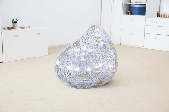 Fauteuil gonflable arc-en-ciel avec paillettes