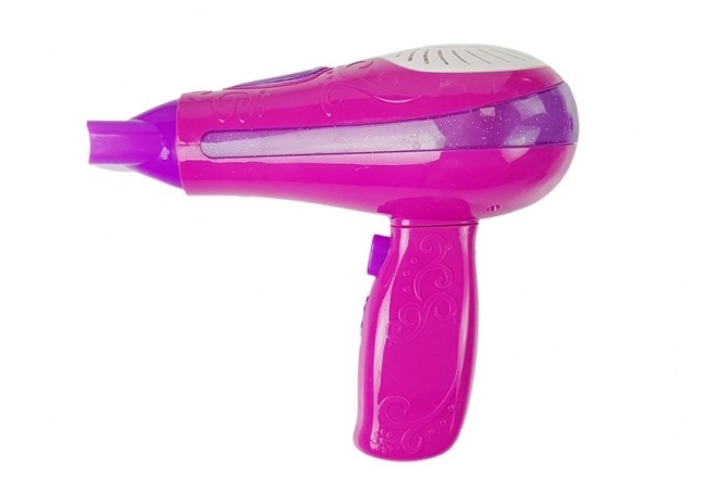 Kit cosmétique avec accessoires Sèche-cheveux Redresseur rose