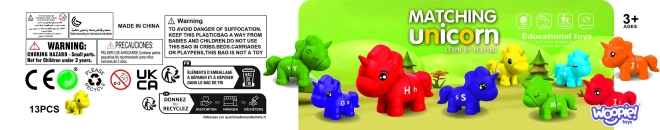 Woopie Montessori licornes - ensemble éducatif Corresponds aux lettres