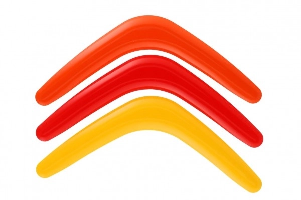 Boomerang en plastique 28cm 3 couleurs