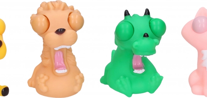 Animaux compressibles avec yeux bulbés 8 cm