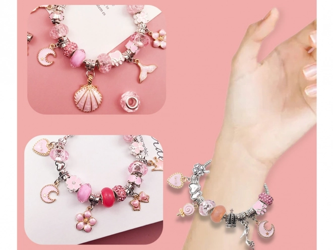 Kit créatif de perles pour la fabrication de bracelets avec pendentifs
