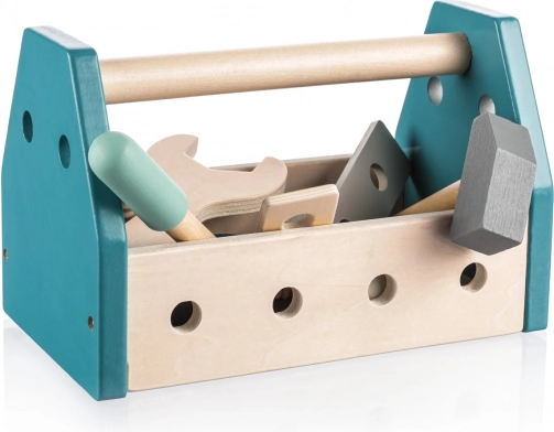 Coffret d’outils en bois pour enfants avec boîte