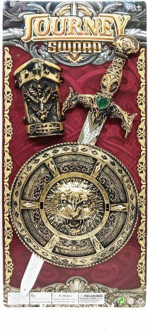 Épée et bouclier, ensemble en bronze 47 cm