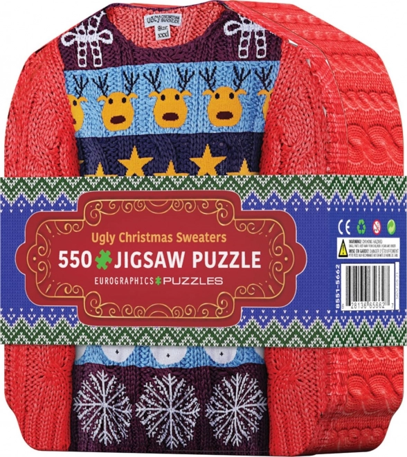 Puzzles de pulls de Noël dans une boîte en métal 550 pièces
