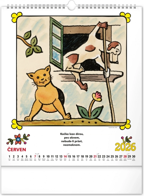 Calendrier mural Josef Lada - Comptines 2026