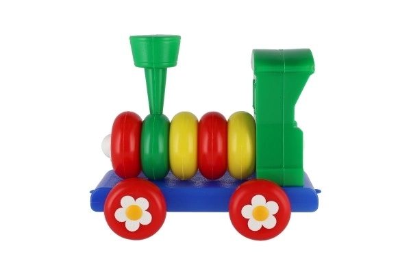 train en plastique coloré pour enfants avec anneaux