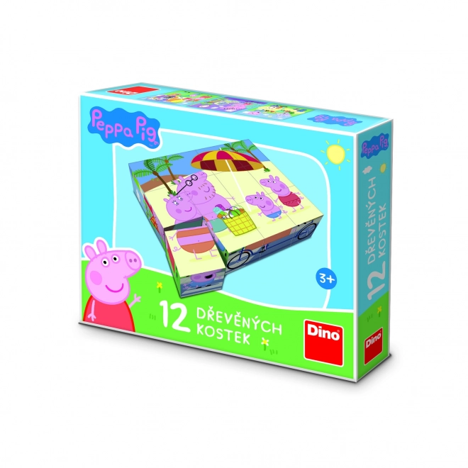 PEPPA PIG 12 Cube en bois sous licence