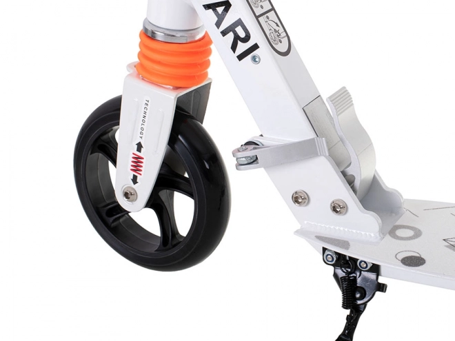 Trottinette pliable urbaine CARI 145 mm blanc-noir