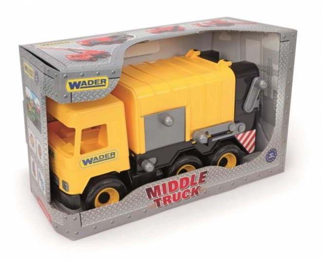 Camion poubelle jaune 42 cm Middle Truck dans une boîte